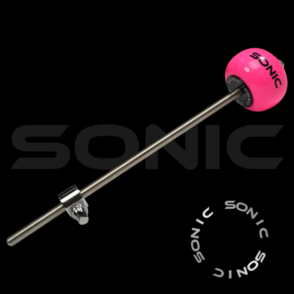 Sonic Wooden Bass Drum Beater - UV Pink  (S)