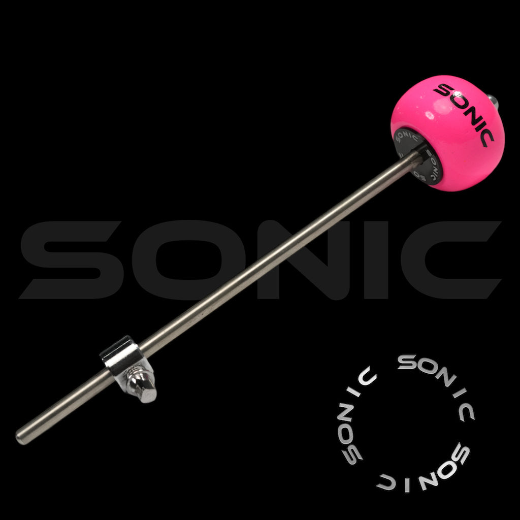 Sonic Wooden Bass Drum Beater - UV Pink  (S)