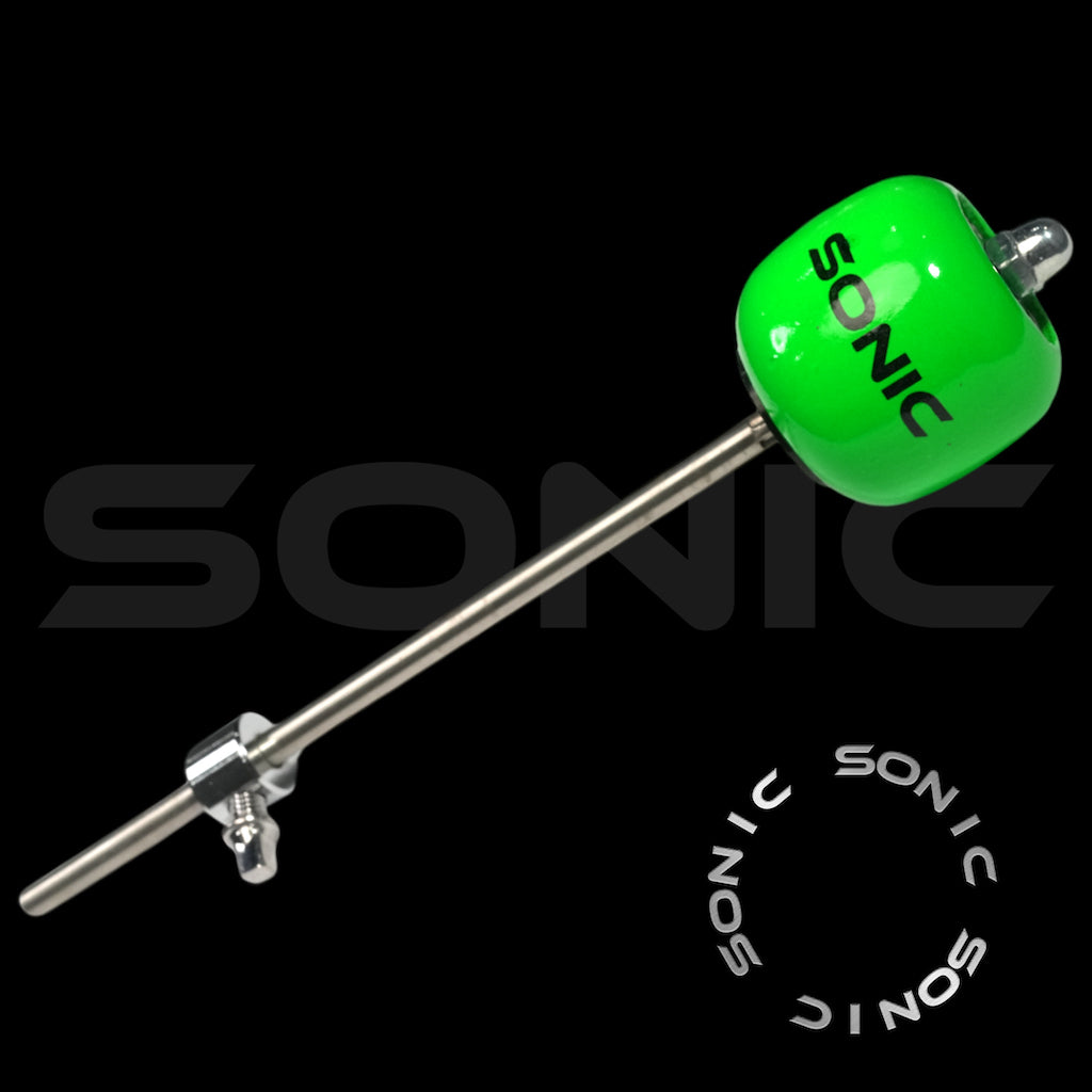 Sonic Wooden Bass Drum Beater - UV Green (L)