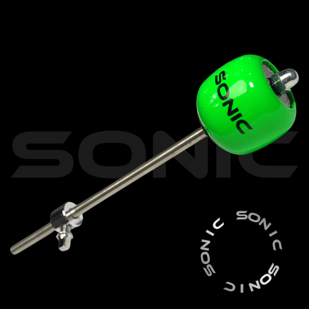 Sonic Wooden Bass Drum Beater - UV Green (L)