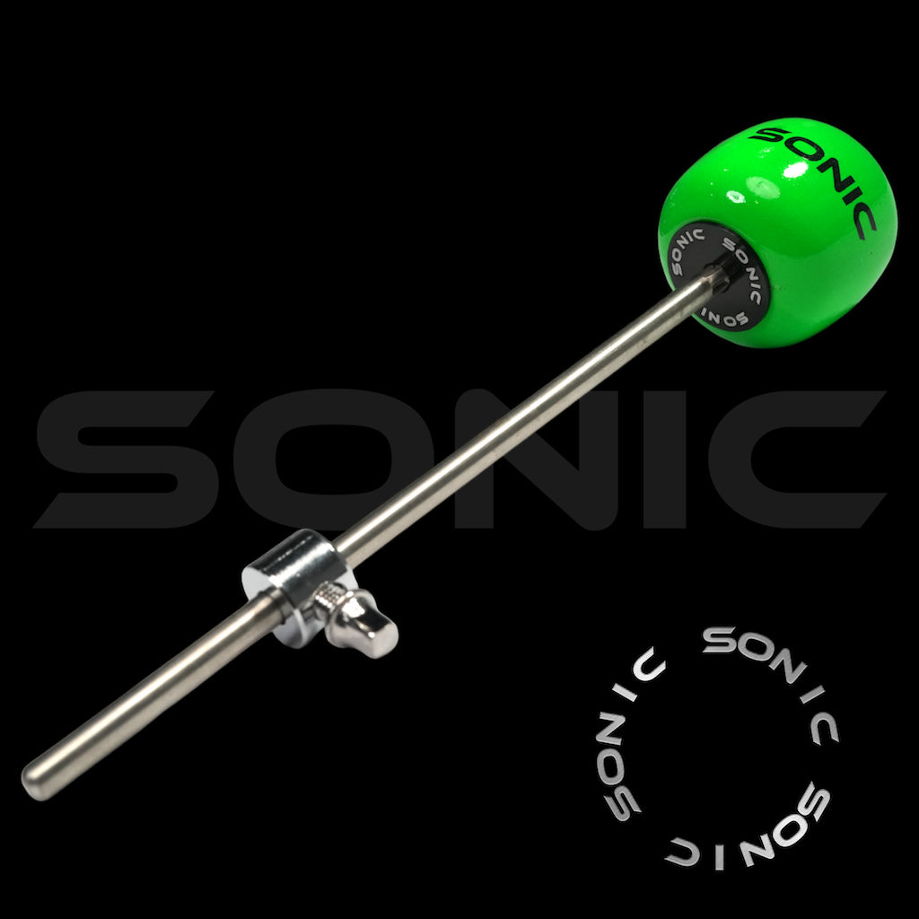 Sonic Wooden Bass Drum Beater - UV Green (L)