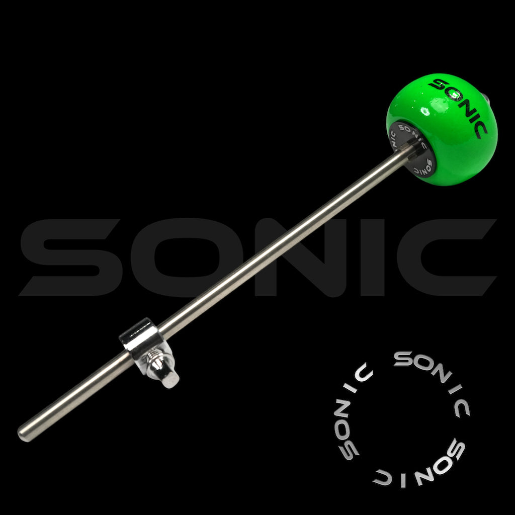 Sonic Wooden Bass Drum Beater - UV Green (S)