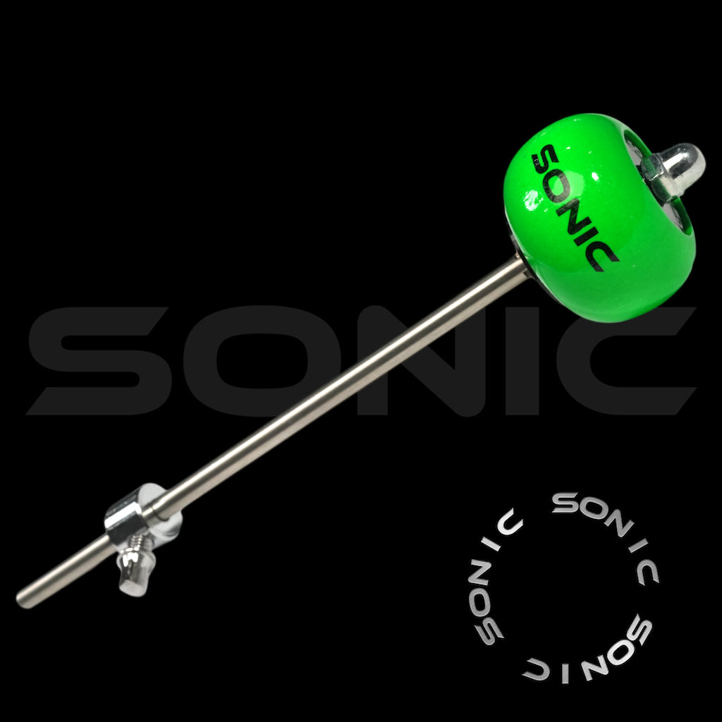 Sonic Wooden Bass Drum Beater - UV Green (S)