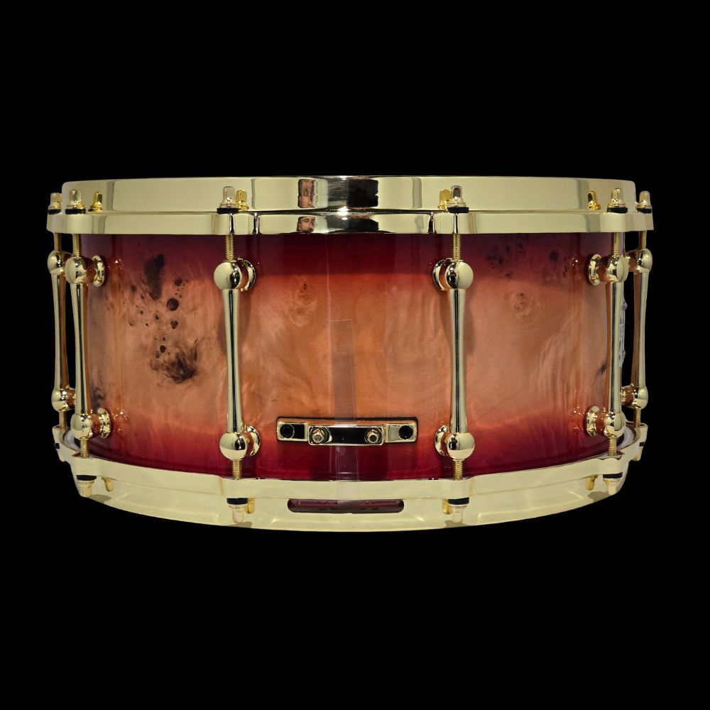 Chaos Twenty X Elite 14x6.5 20 Ply Snare Drum - Red Mappa Burl