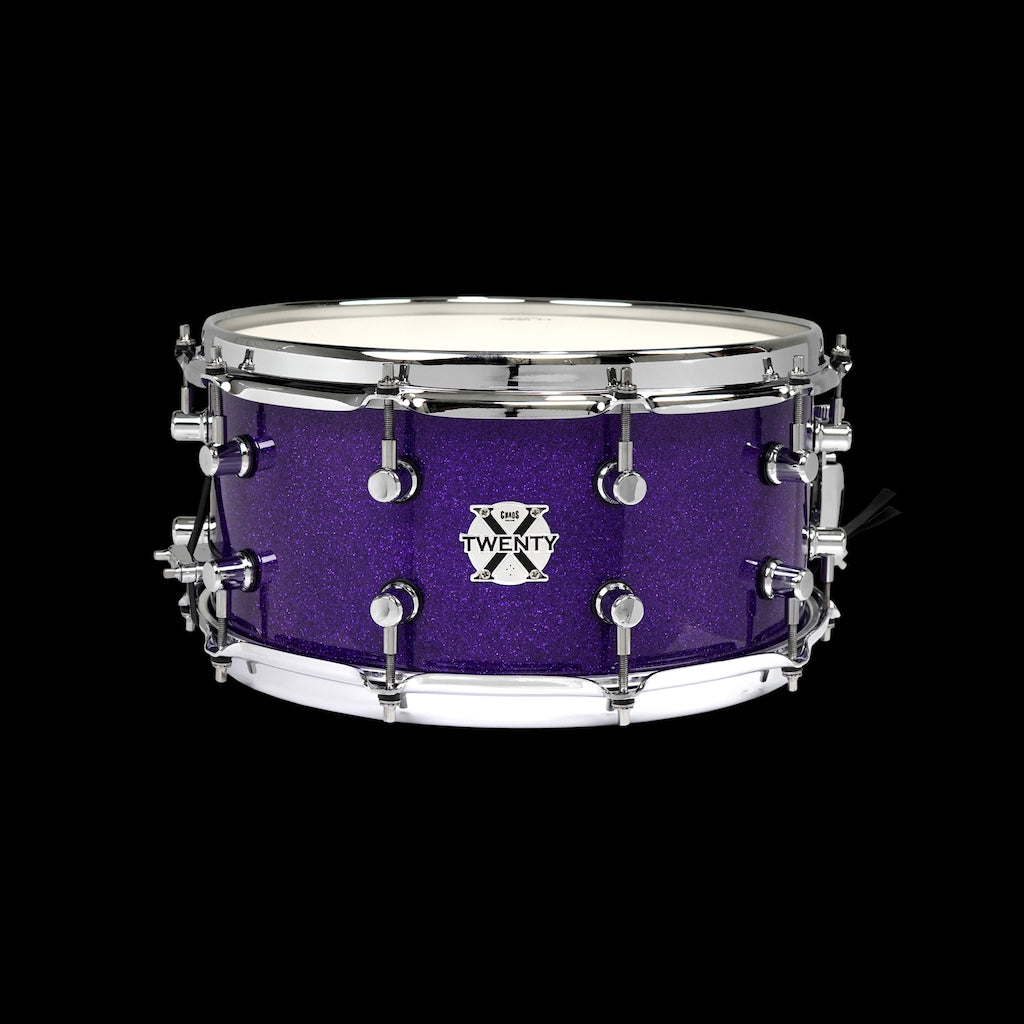 Chaos Twenty X 14x6.5 20 Ply Snare Drum - Purple Sparkle