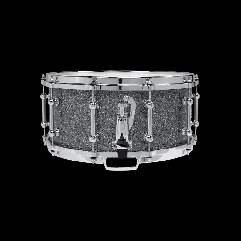 Silver Chrome Snare Drum With Sticks Instrument On White