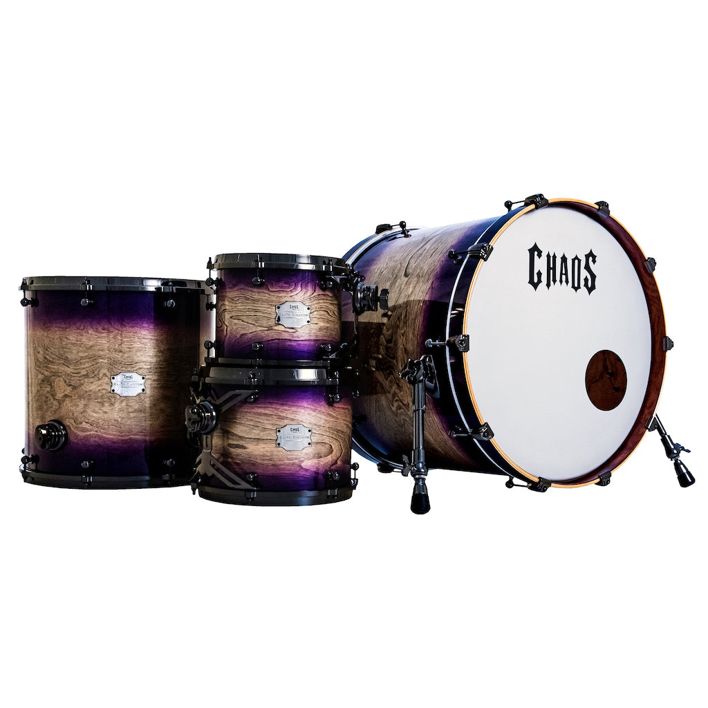 Chaos Elite Custom Drum Kit Birch & Bubinga - Purple Natural Burst