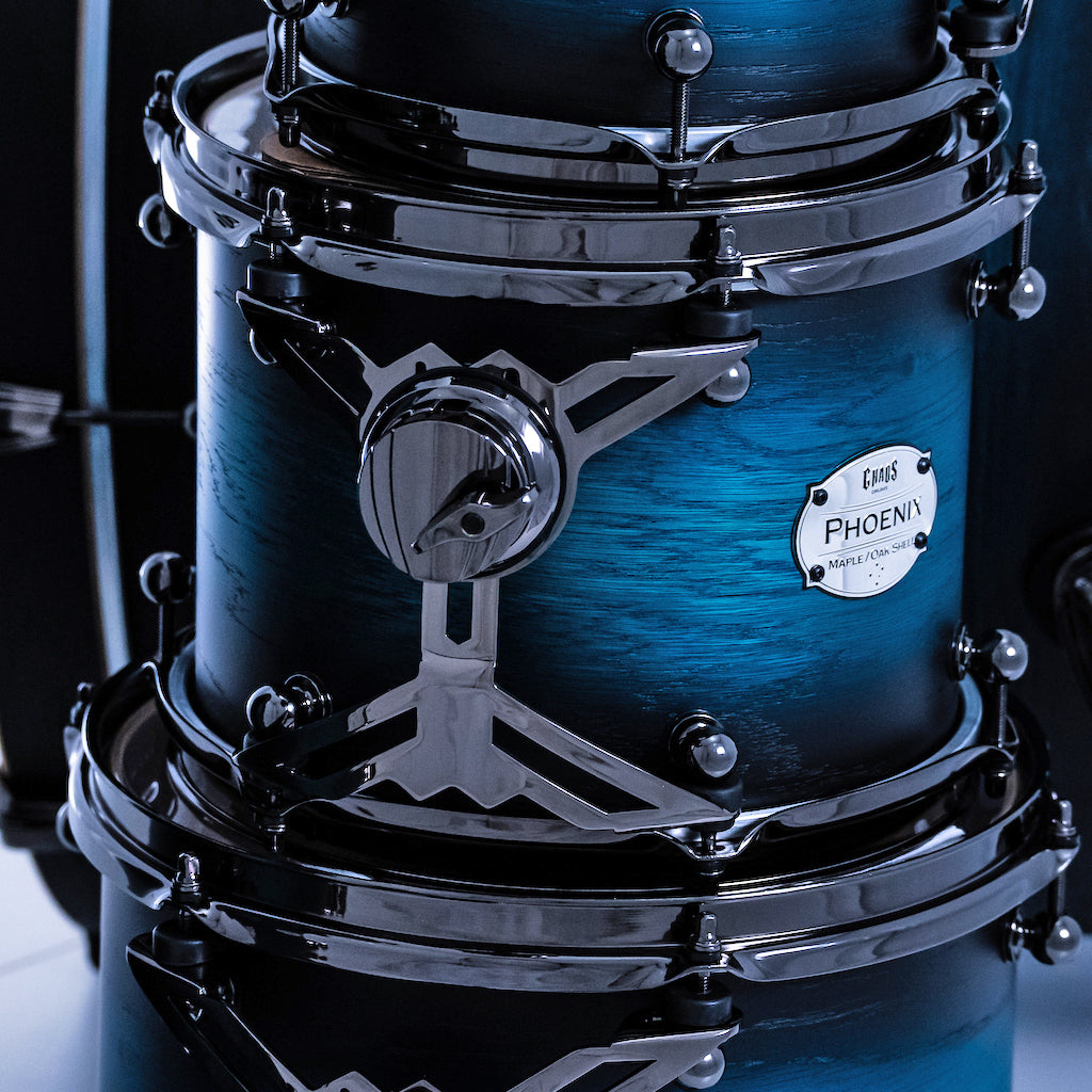 Chaos Phoenix II Maple & Oak Drum Kit - Blue Burst