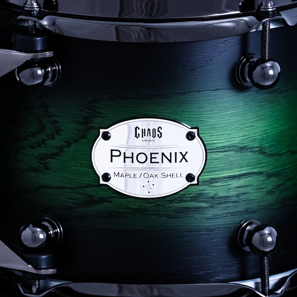 Chaos Phoenix II Maple & Oak Drum Kit - Green Burst