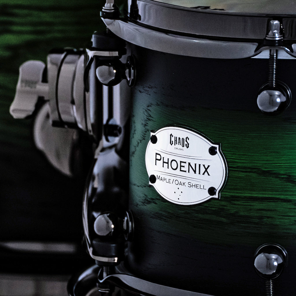 Chaos Phoenix II Maple & Oak Drum Kit - Green Burst