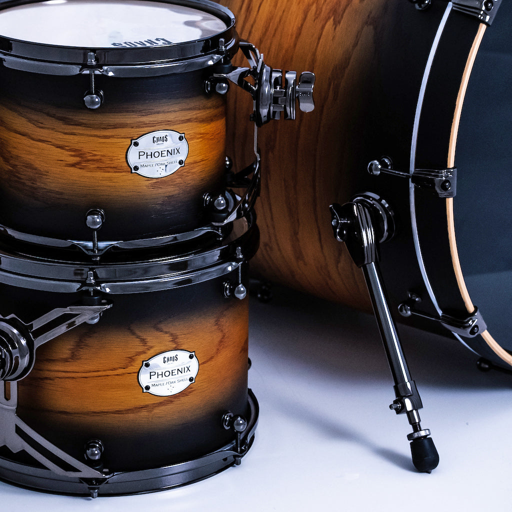 Chaos Phoenix II Maple & Oak Drum Kit - Orange Burst