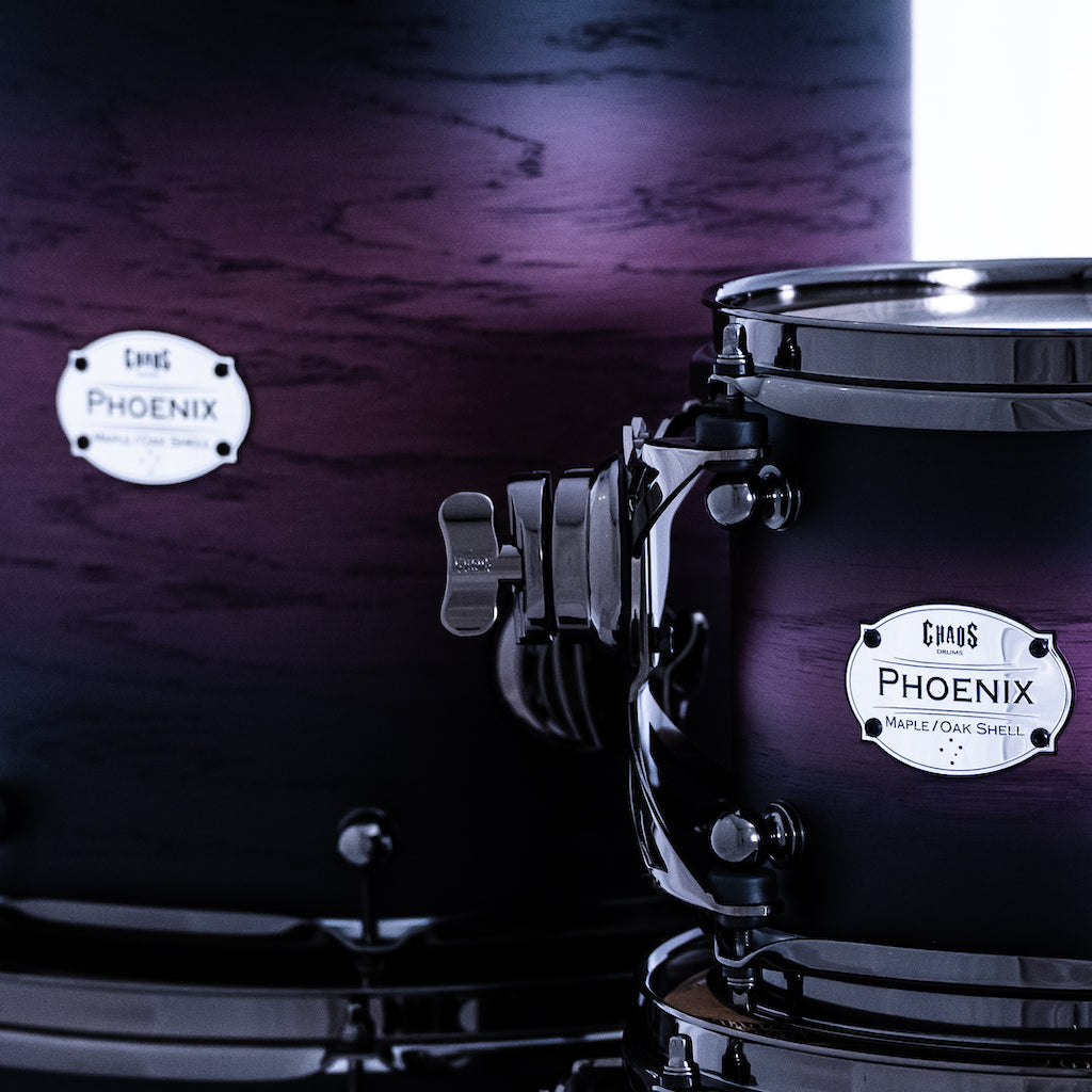 Chaos Phoenix II Maple & Oak Drum Kit - Purple Burst