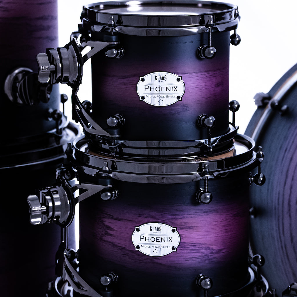 Chaos Phoenix II Maple & Oak Drum Kit - Purple Burst