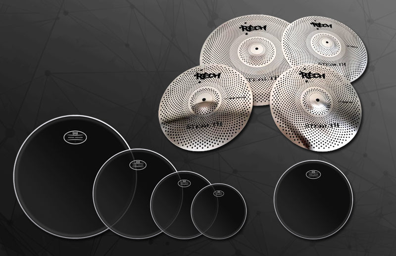 Rech Stealth 4 Piece Low Volume Cymbal Pack + Chaos Mesh Heads Set
