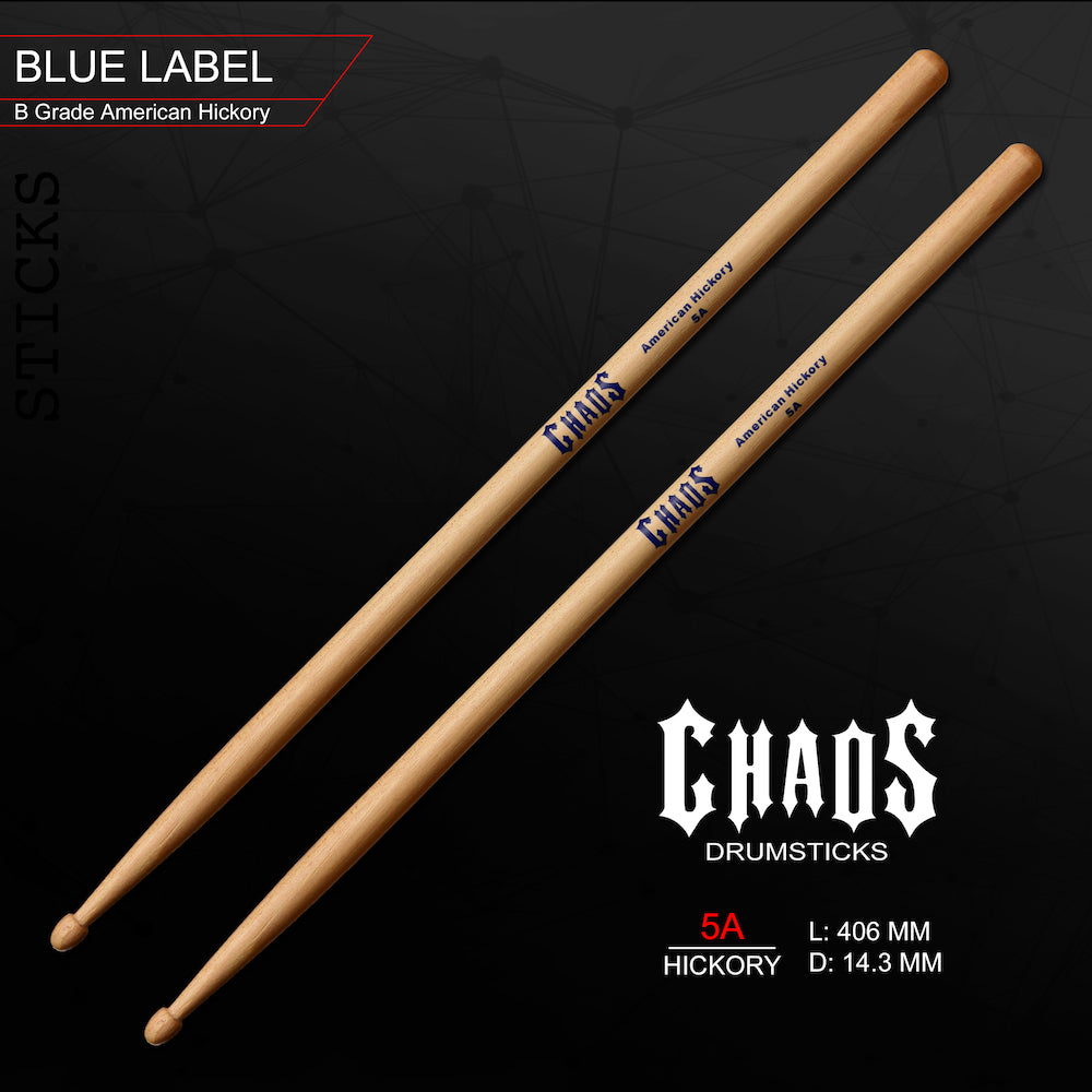 Chaos 5A Drum Sticks - Blue Label