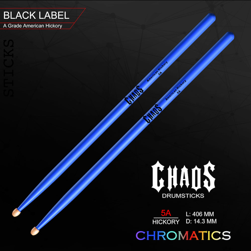 Chaos 5A Drum Sticks - Chromatics Blue