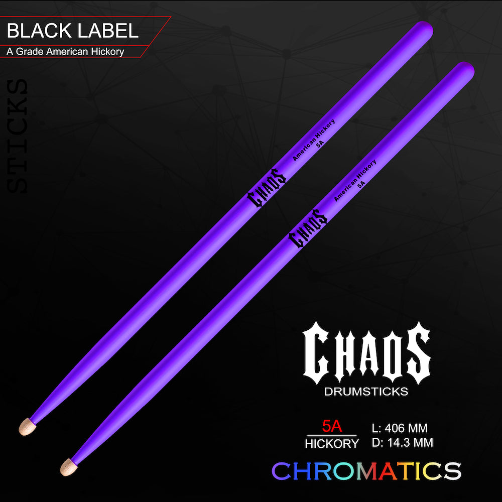 Chaos 5A Drum Sticks - Chromatics Purple