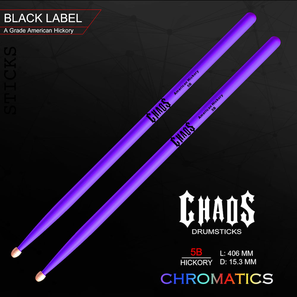 Chaos 5B Drum Sticks - Chromatics Purple
