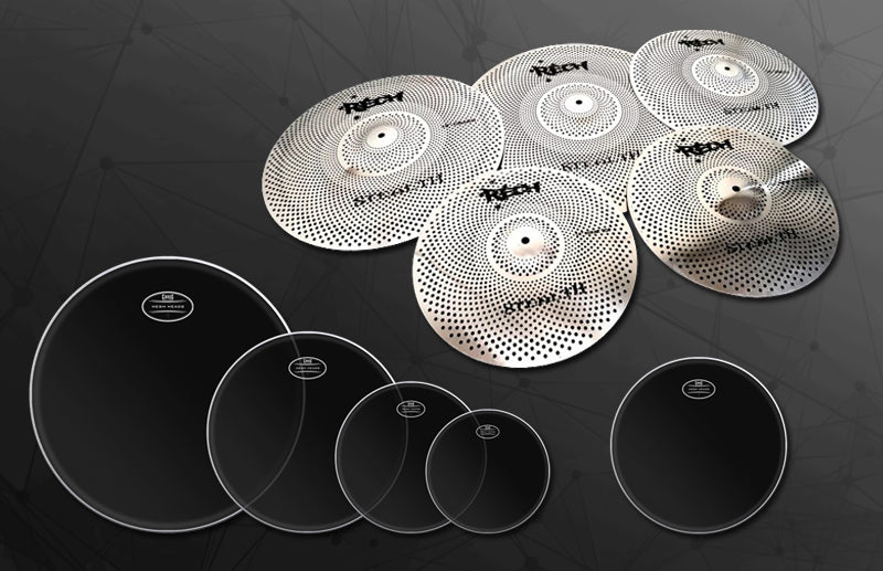 Rech Stealth 5 Piece Low Volume Cymbal Pack + Chaos Mesh Heads Set