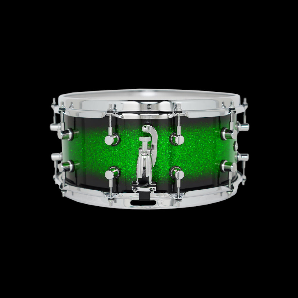 Chaos Legend 14x65 Snare - Green Sparkle Burst