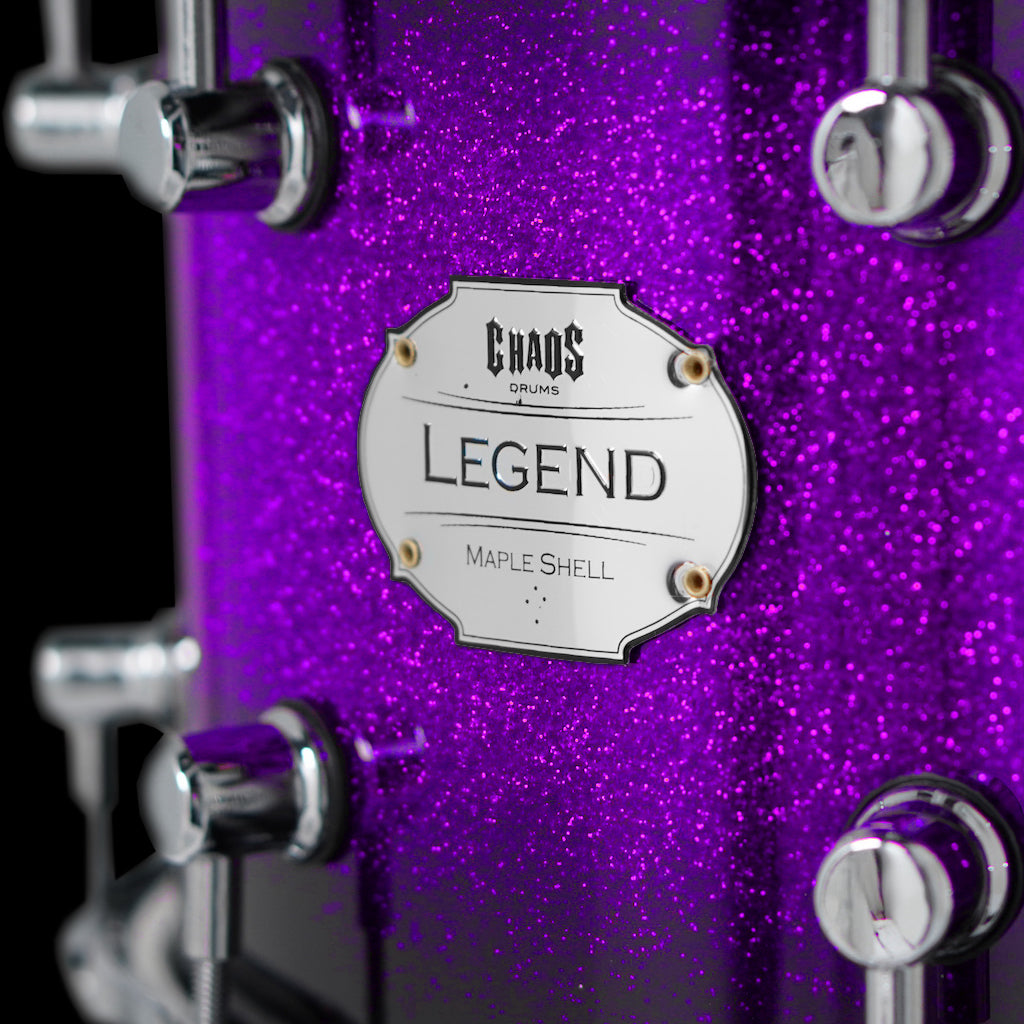 Chaos Maple Snare Drum - Legend Tone, Crack and sensitivity. Purple Sparkle Burst