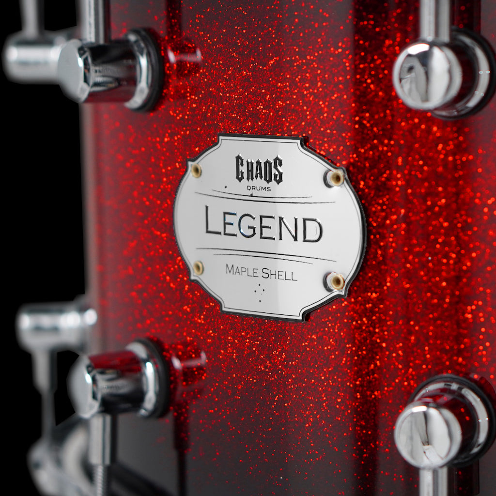 Chaos Maple Snare Drum - Legend Tone, Crack and sensitivity. Red Sparkle Burst