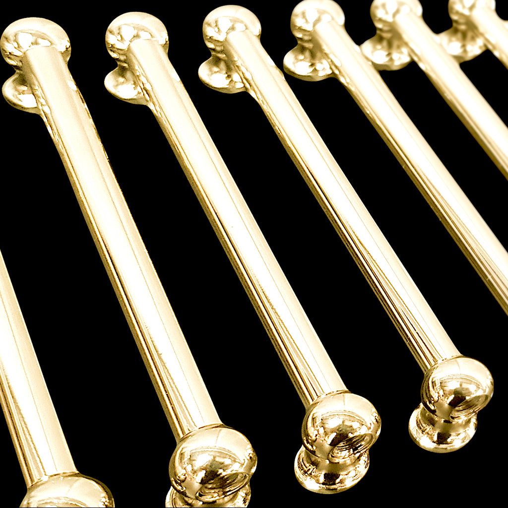 Close Up of DFP 114mm Brass Double End Vintage Tube Drum Lugs