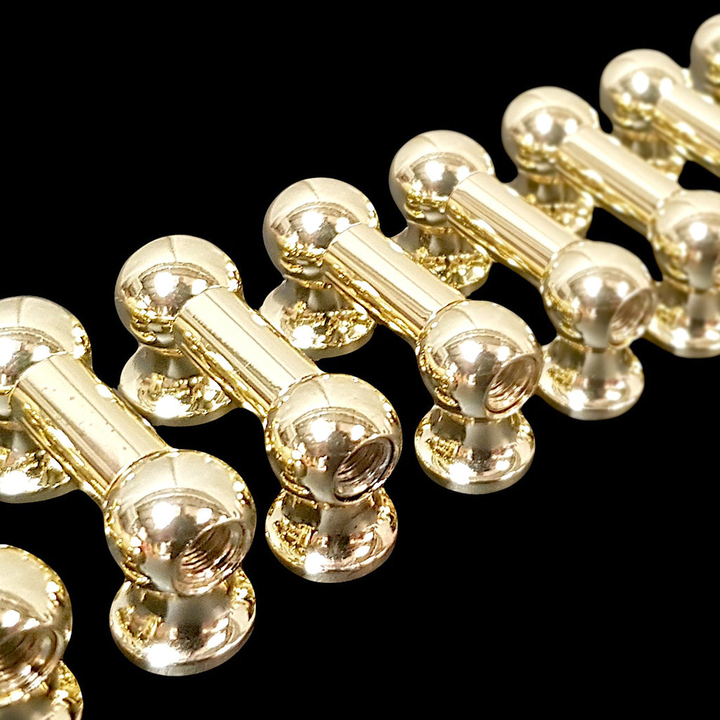 Close Up of DFP 25.4mm Brass Single End Vintage Tube Drum Lugs