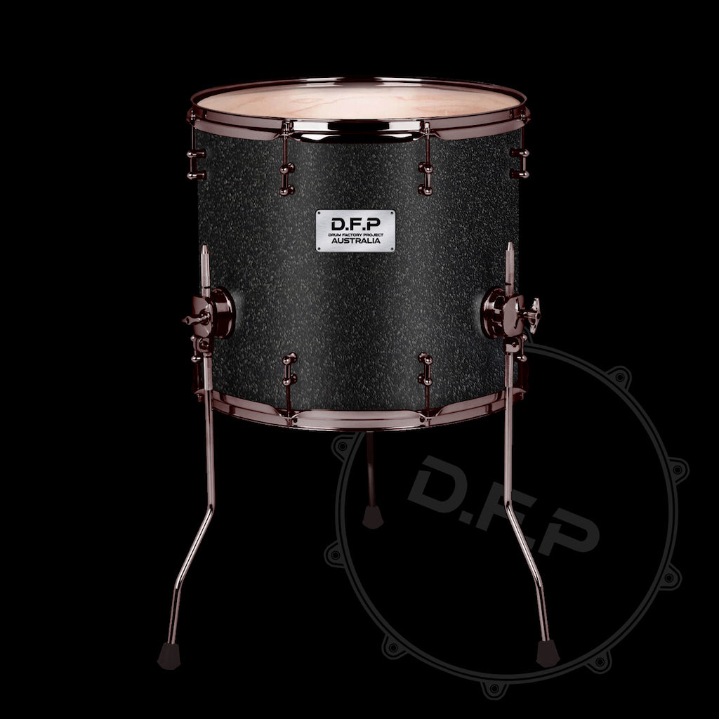 DFP Drum Wrap - Black Sparkle with Silver Fleck