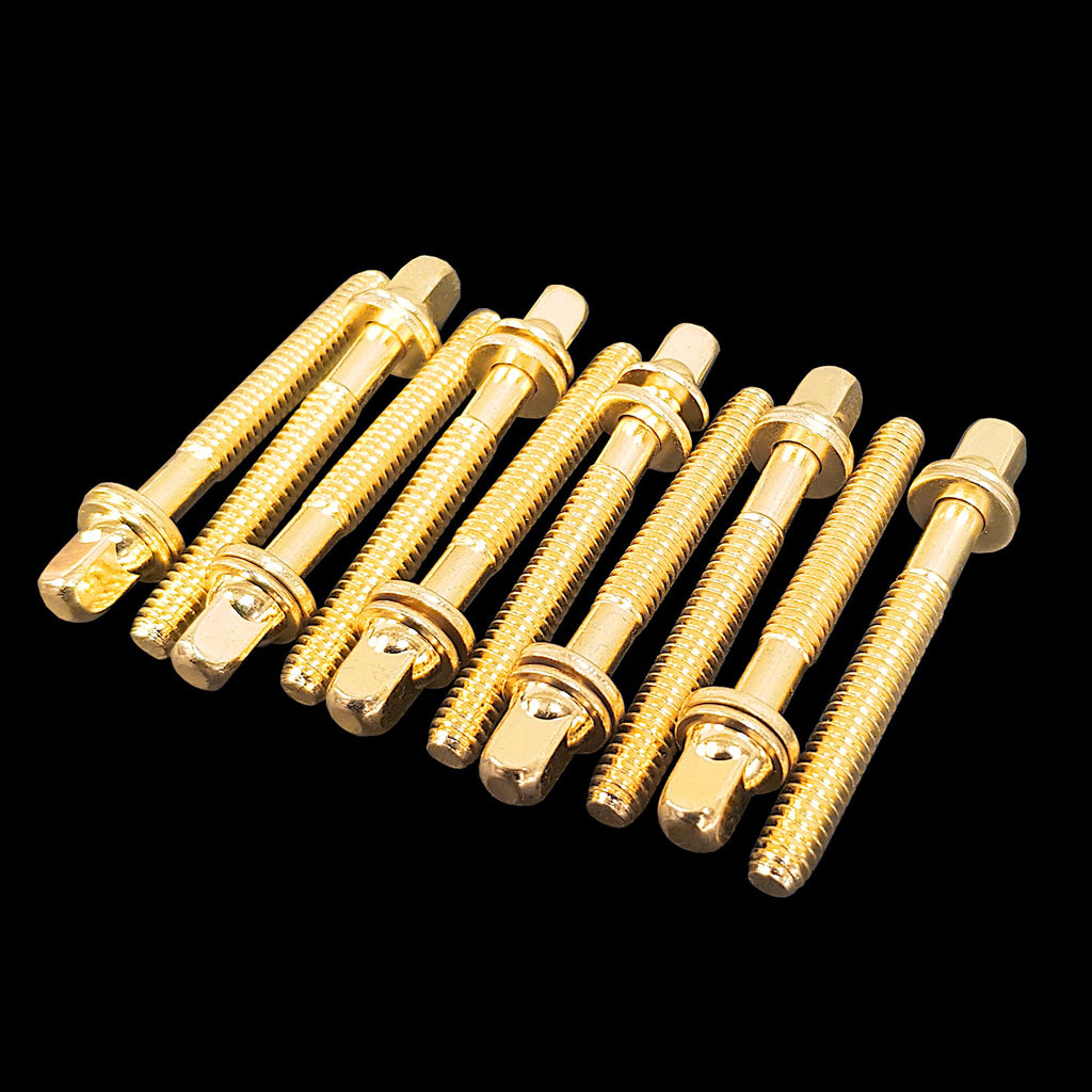 Group of DFP Drum Tension Rods 10 Pack - Brass Finish