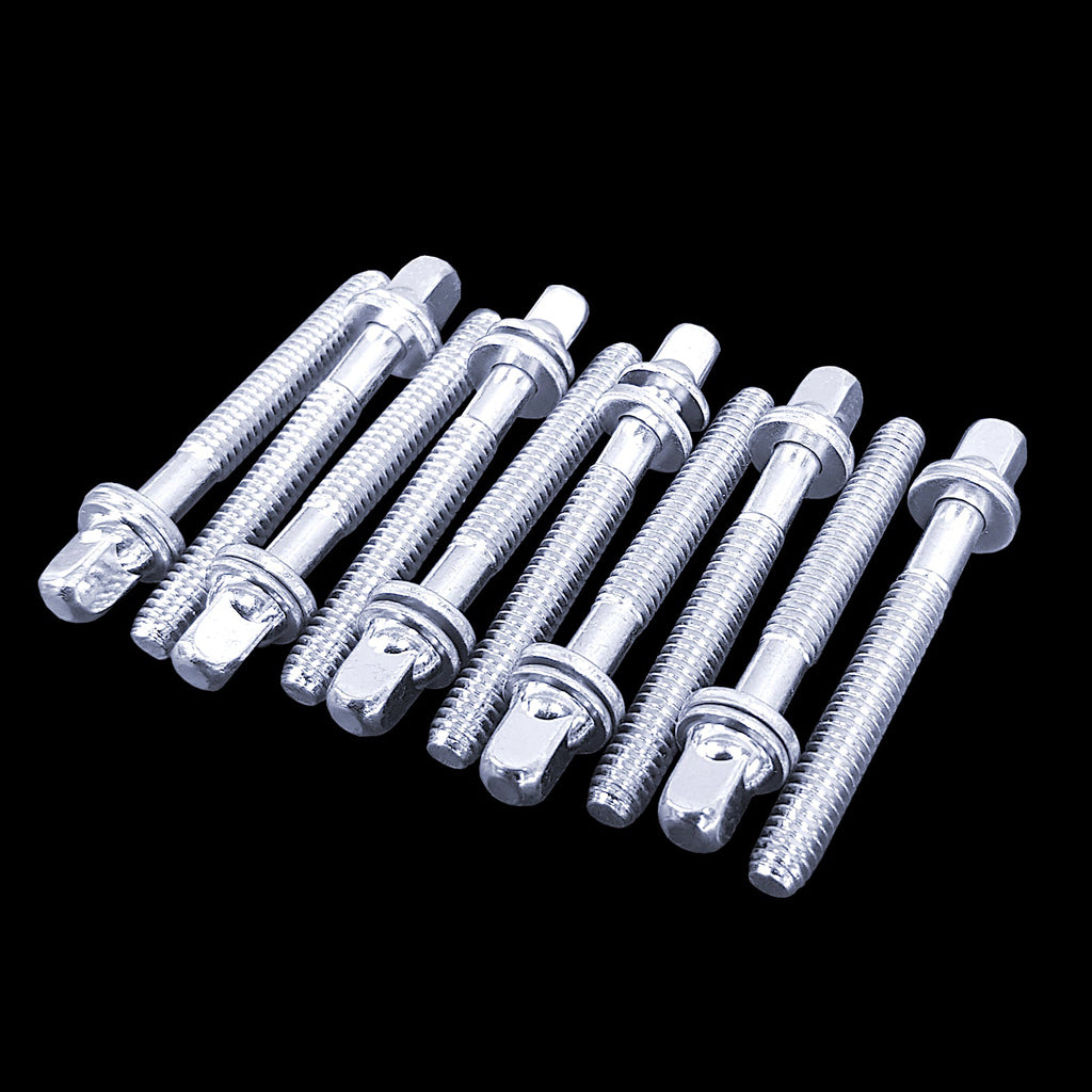Group of DFP Drum Tension Rods 10 Pack - Chrome Finish