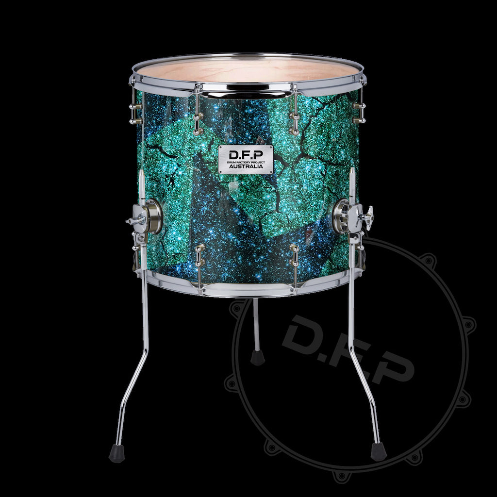 DFP Drum Wrap - Green & Blue Starlight
