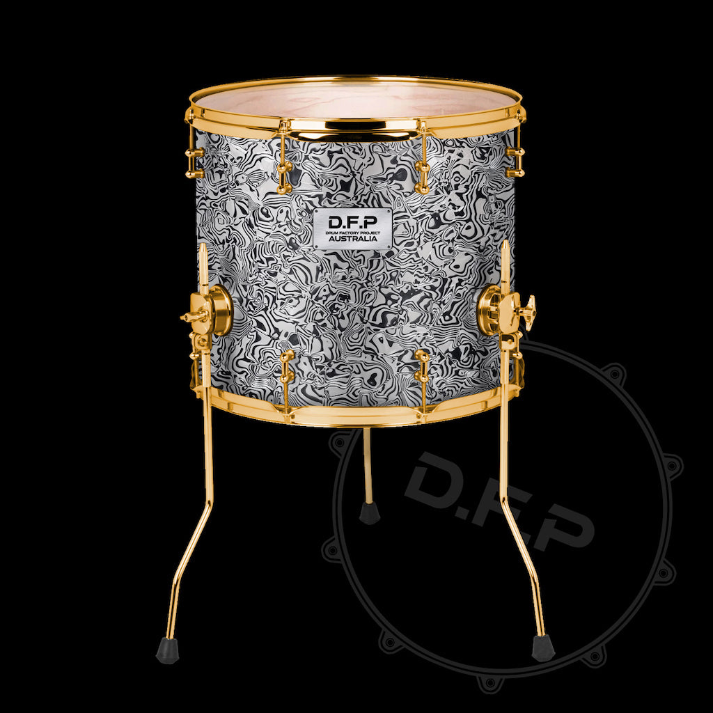 DFP Drum Wrap - White & Black Swirl