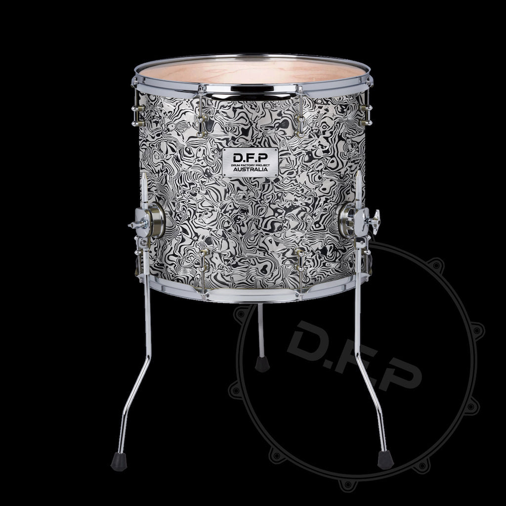 DFP Drum Wrap - White & Black Swirl