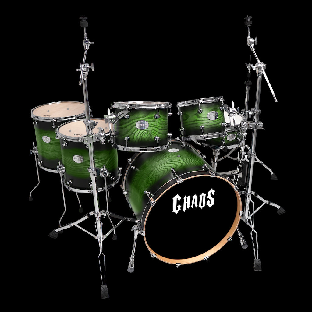 Chaos Phoenix Drum Kit - Ash Drum Kit Green Burst