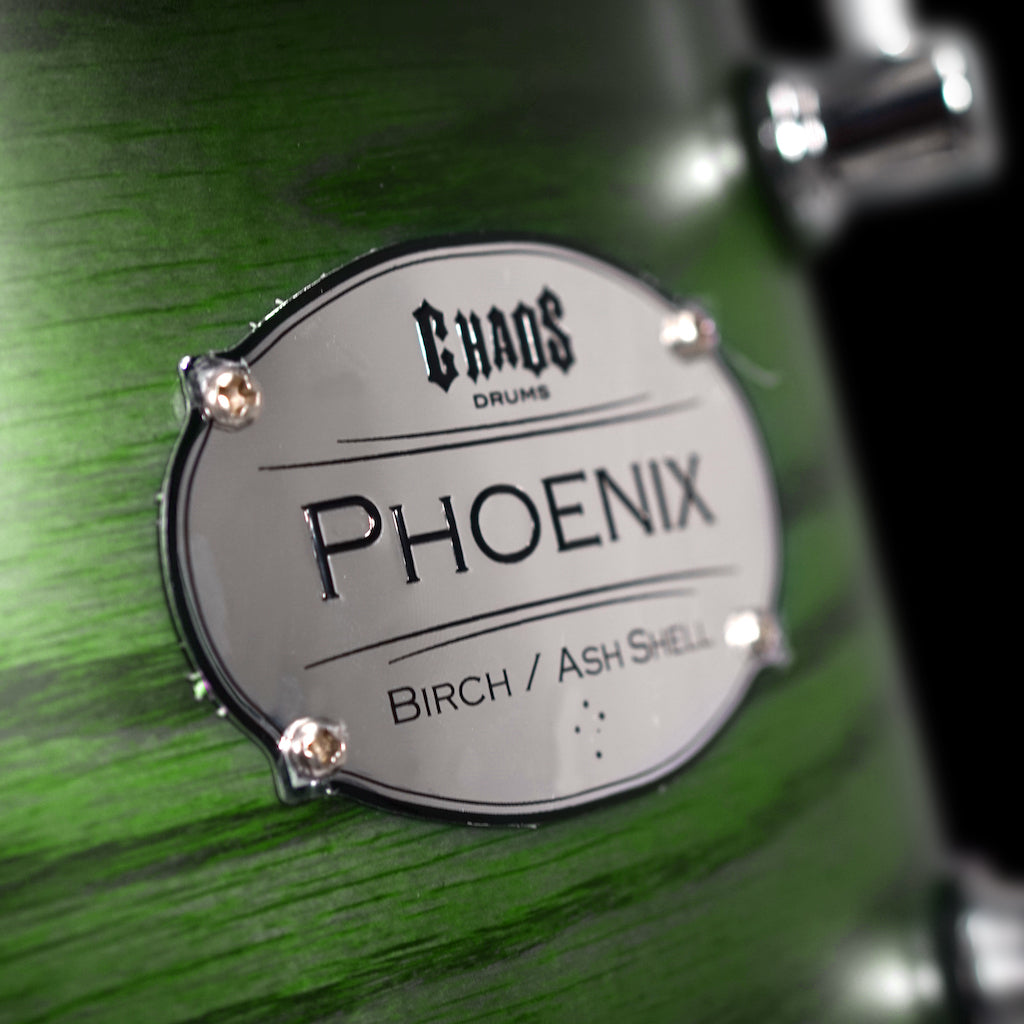 Chaos Phoenix Drum Kit - Ash Drum Kit Green Burst