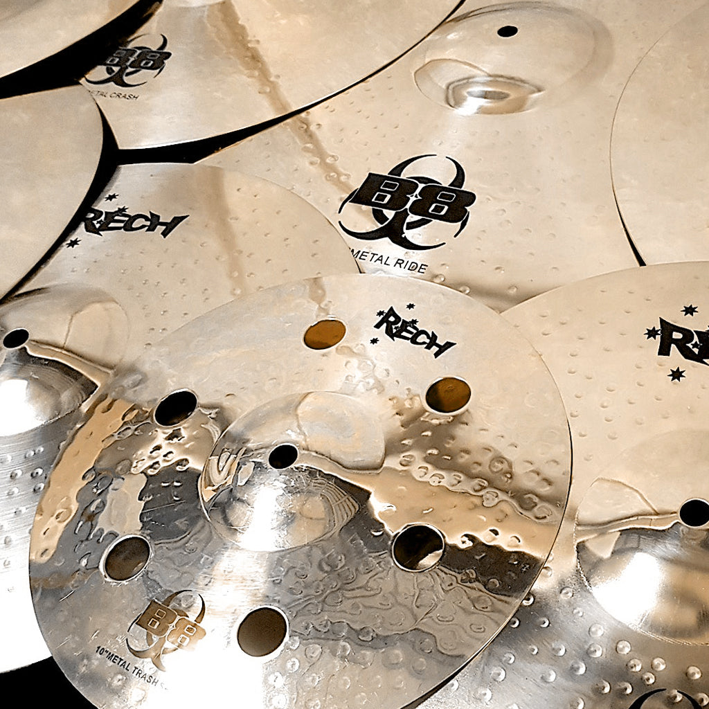 5th Close Up of Rech B8 Metal 11 Piece Mega Cymbal Pack Set
