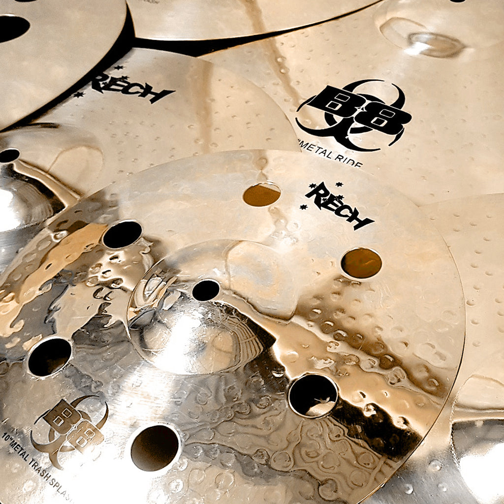 7th close Up of Rech B8 Metal 11 Piece Mega Cymbal Pack Set