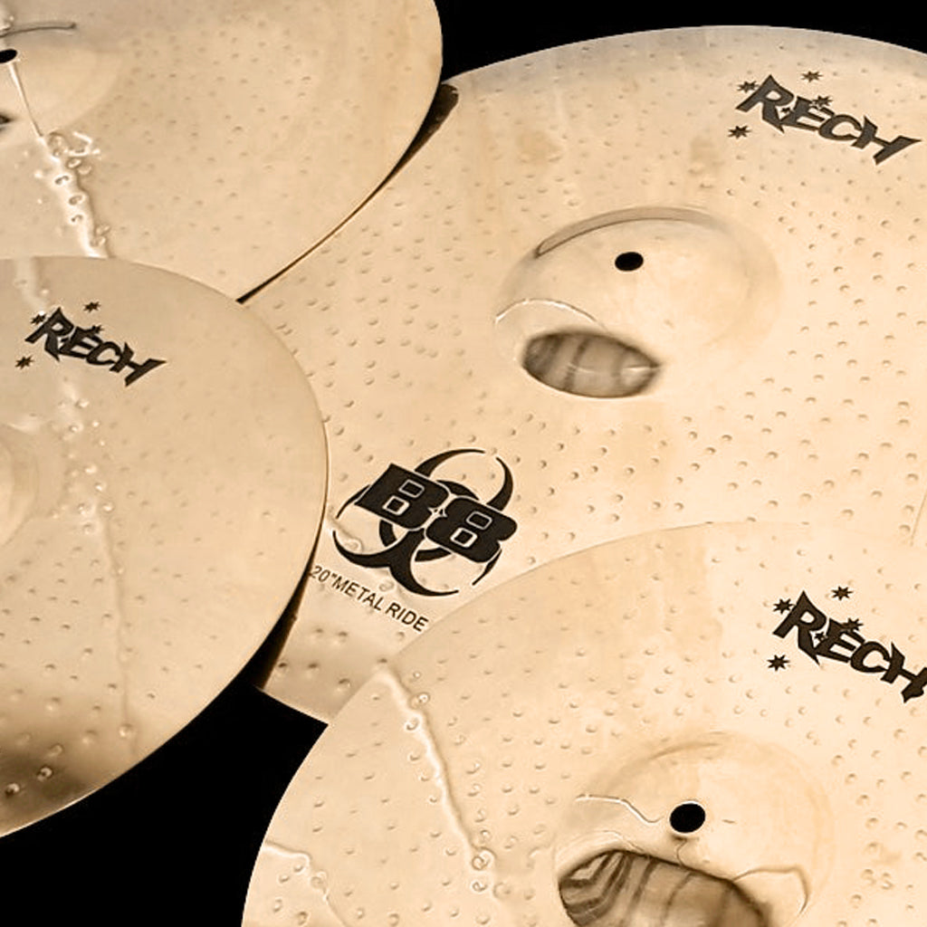 Close Up 2 of Rech B8 Metal 5 Piece Cymbal Pack Set