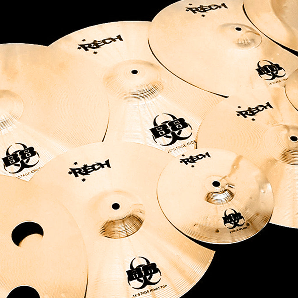Close Up of Rech B8 Stage 11 Piece Mega Cymbal Pack Set