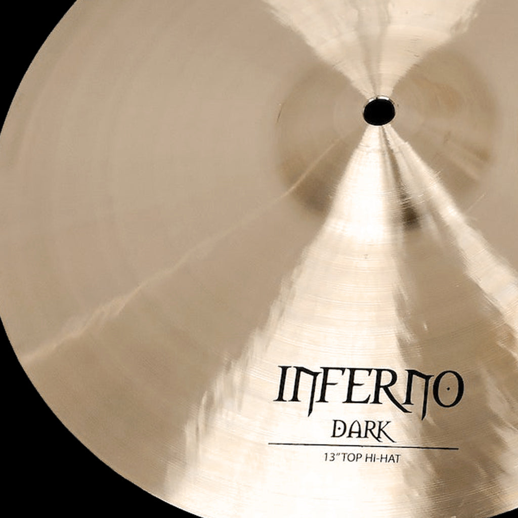 Close Up of Rech Inferno Dark 13" Hi Hat Cymbals