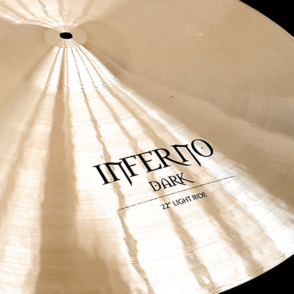 Close Up of Rech Inferno Dark 22" Light Ride Cymbal