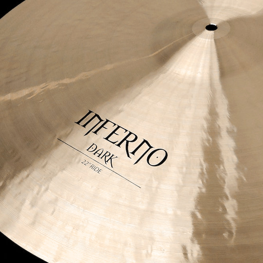 Close Up of Rech Inferno Dark 22" Ride Cymbal