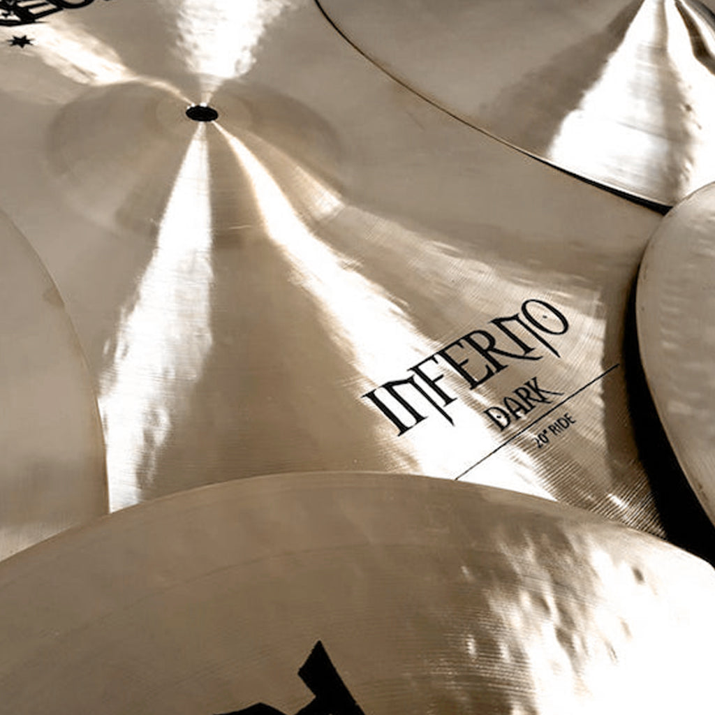 close Up of Rech Inferno Dark 5 Piece Cymbal Pack Set