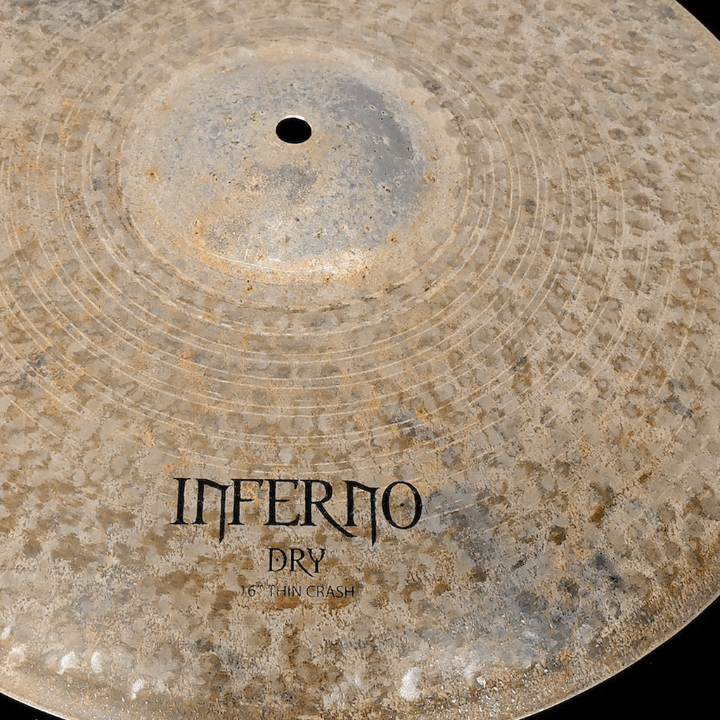 Close up of Rech Inferno Dry 16" Thin Crash Cymbal