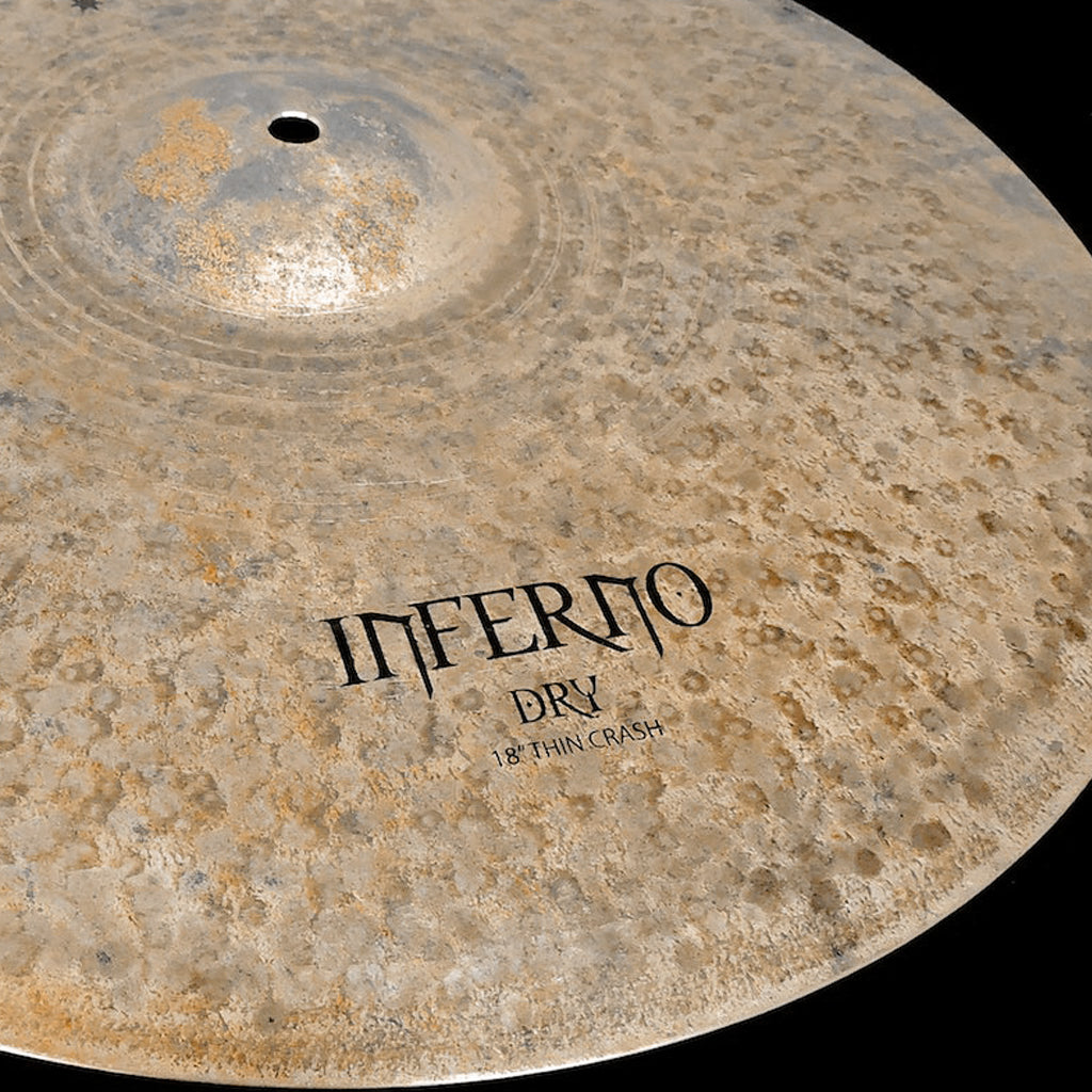 Close up of Rech Inferno Dry 18" Thin Crash Cymbal