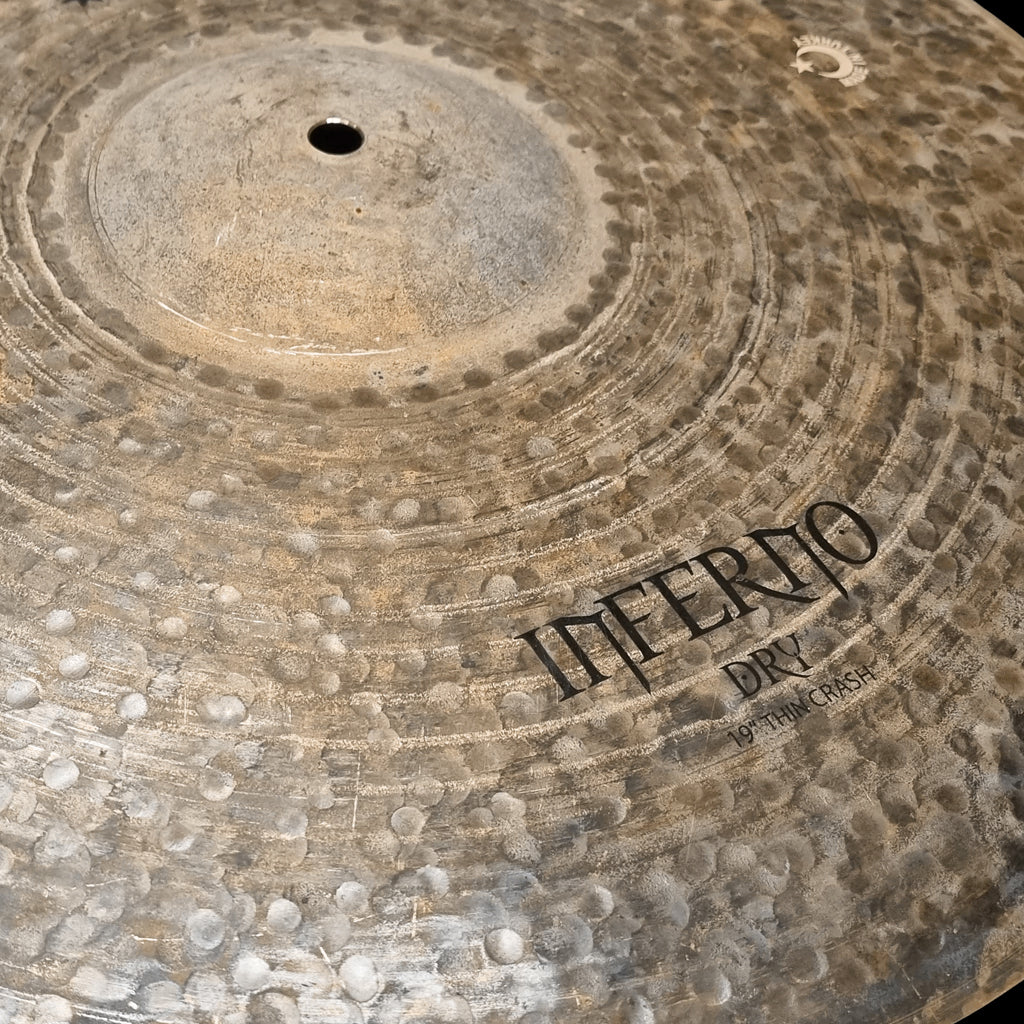 Close up of Rech Inferno Dry 19" Thin Crash Cymbal