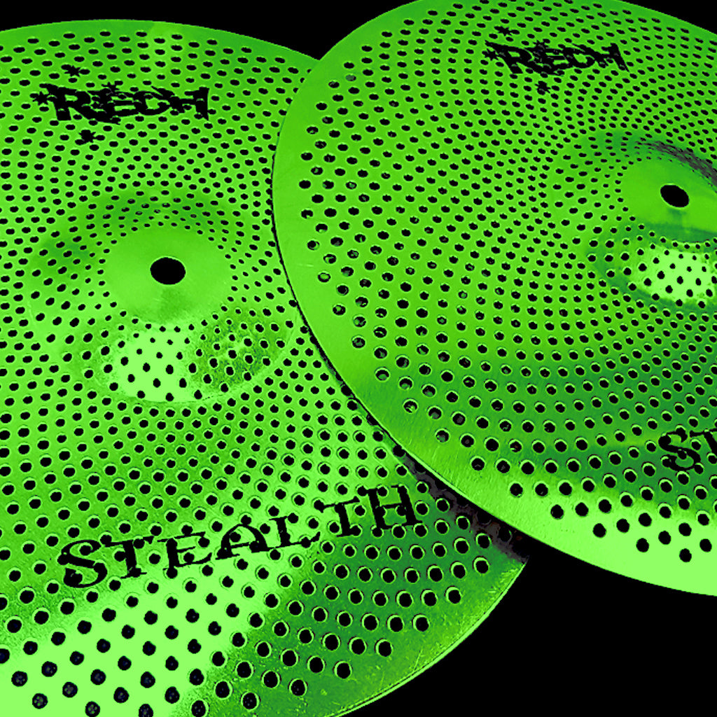 Rech Stealth 13" Low Volume Hi Hat Cymbals - Green