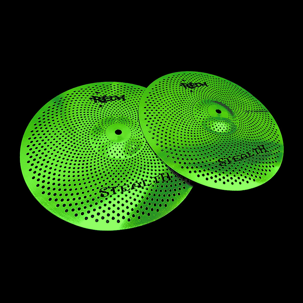 Rech Stealth 14" Low Volume Hi Hat Cymbals - Green