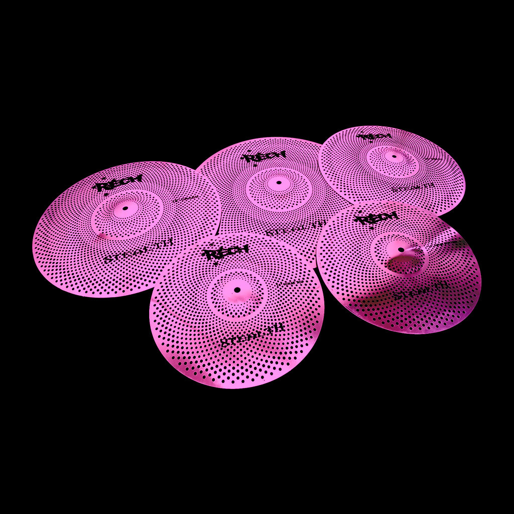 Rech Stealth Purple 5 Piece Low Volume Cymbal Pack Set + FREE Bag